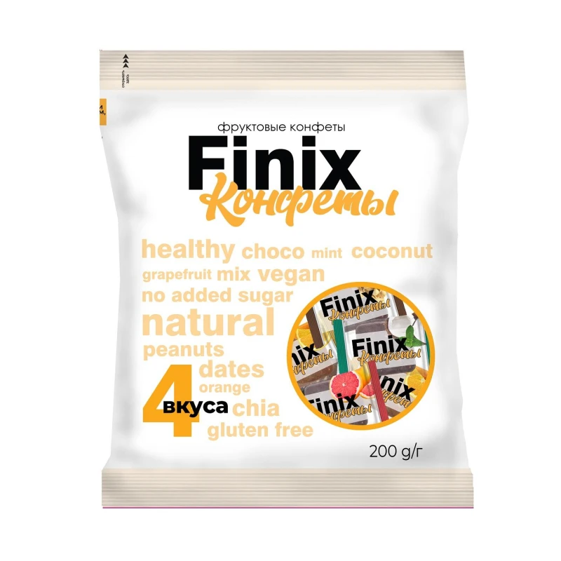 Конфеты Finix Candy Микс фруктовые четыре вкуса, 200г