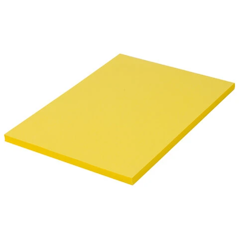 Бумага цветная BRAUBERG, А4, 80г/м, 100 л, интенсив, желтая, для офисной