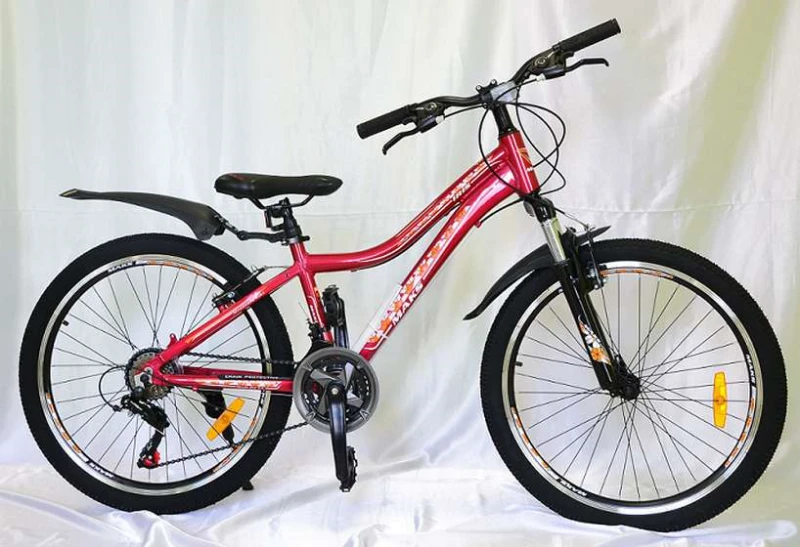Велосипед 24" MAKS IRIS V (ALU рама) (21-скорость) (рама 13) Темный/красный