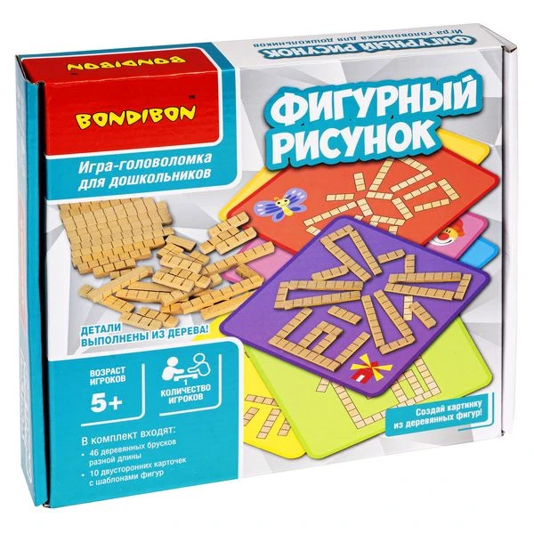 Игра-головоломка для дошкольников Bondibon «ФИГУРНЫЙ РИСУНОК»