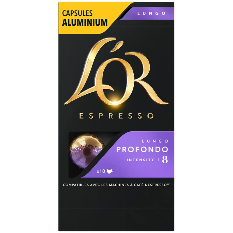 Кофе в капсулах L'OR "Espresso Lungo Profondo", капсула 5,2 г, 10