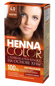 Арт.4886 ФИТО К Стойкая крем-краска для волос "Henna Color" тон Каштан