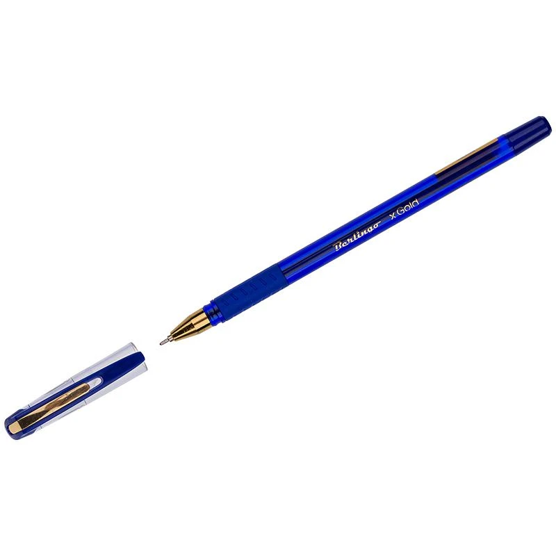 Ручка шариковая "xGold" синяя, 0,7мм, игольчатый стержень, грип: