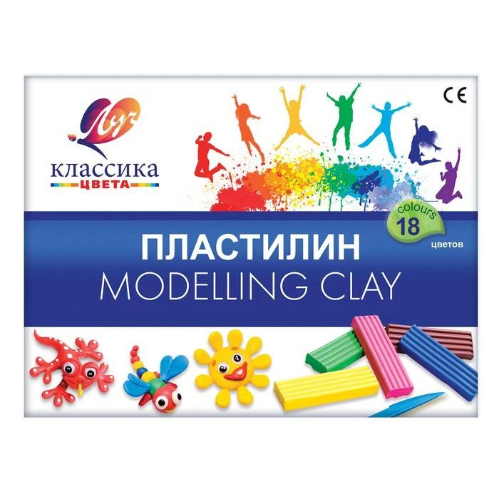 Пластилин ЛУЧ КЛАССИКА 18 цв. 360 г со стеком: 20С1330-08 штр.: 4601185008384