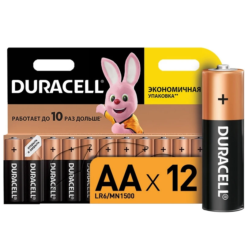 Батарейки DURACELL АА/LR6-12BL BASIC бл/12 штр.  5000394006546