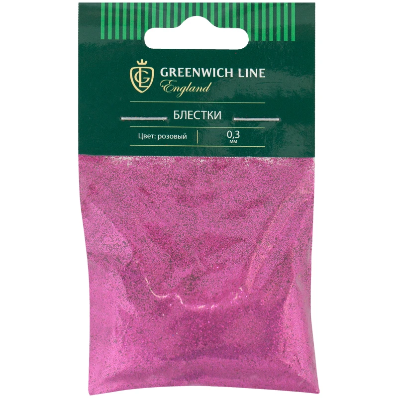Блестки декоративные Greenwich Line, размер 0,3мм, 20г, розовый