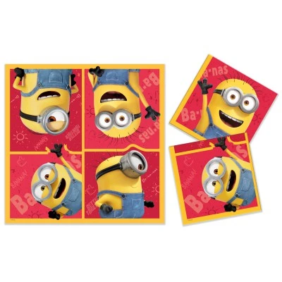 Minions 2. Салфетки бумажные трехслойные-2 33*33 см, 20 шт (3D дизайн) Minions 2. Салфетки бумажные трехслойные-2 33*33 см, 20 шт (3D дизайн)