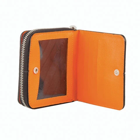 Портмоне женское FABULA, 105х110 мм, натуральная кожа, на молнии, синее с