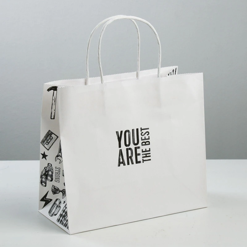 Пакет подарочный крафт 12шт/уп You are the best 25x22x12см арт.3823501 Пакет подарочный крафт 12шт/уп You are the best 25x22x12см арт.3823501