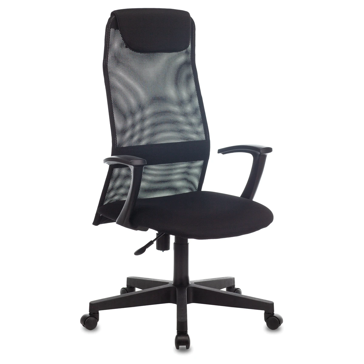 Кресло руководителя Helmi HL-E81, ткань TW/сетка черная, PL, механизм качания