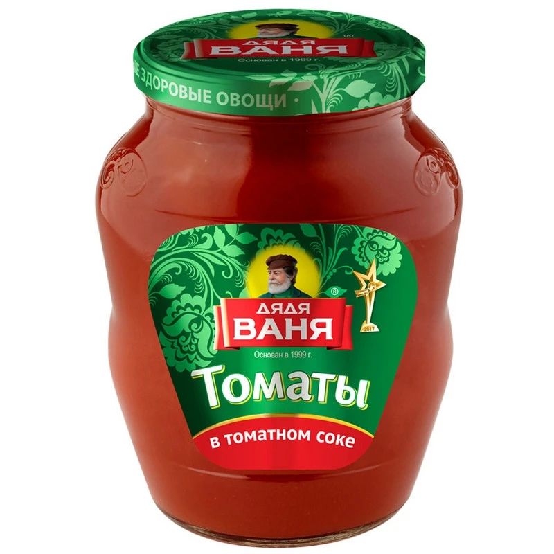 Консервация Томаты в томатном соке неочищенные Дядя Ваня, 680г
