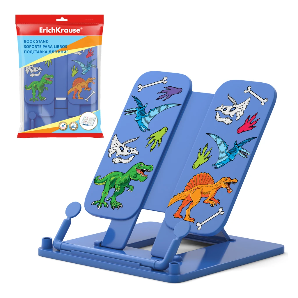 Подставка для книг пластиковая Erich Krause® Dino Planet, синяя Подставка для книг пластиковая Erich Krause® Dino Planet, синяя