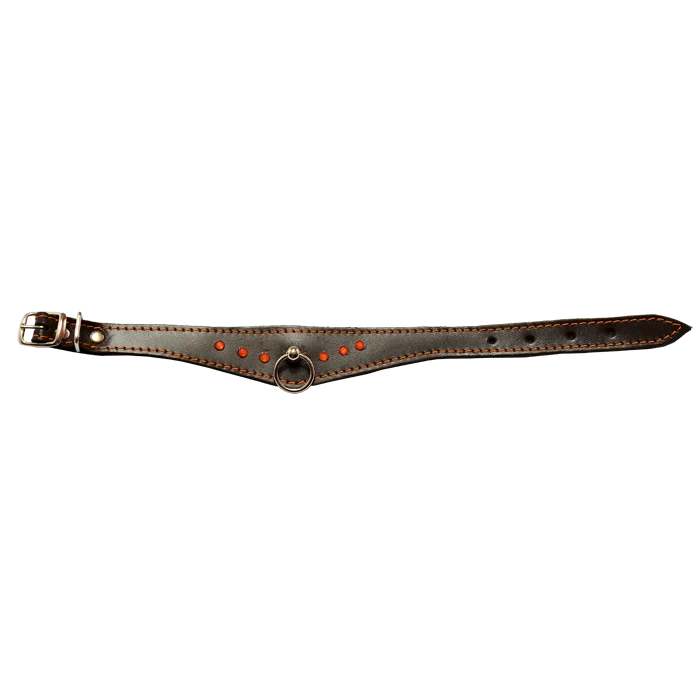 Ошейник фигурный 15 мм со стразами и кольцом