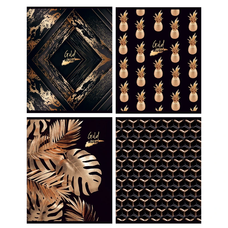 Тетрадь 48л., А5, клетка BG "Gold rush", матовая ламинация, 3D фольга