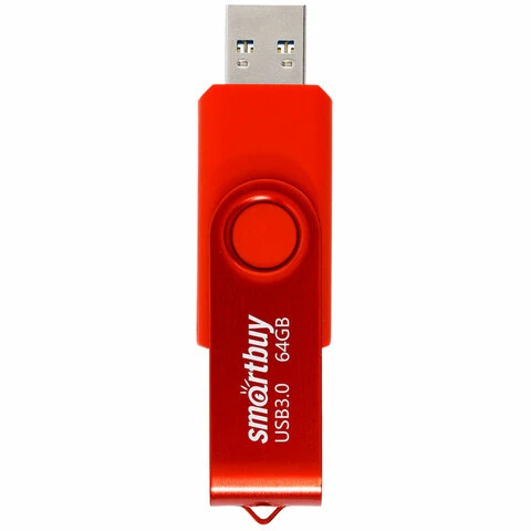 Флеш-диск 64 GB SMARTBUY Twist USB 3.0, красный, SB064GB3TWR