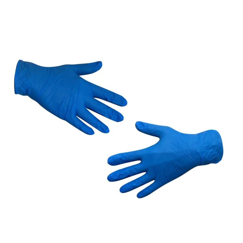 Медицинские смотровые перчатки, нитрил, н/с, н/о, голубые, (L) 50 п/уп