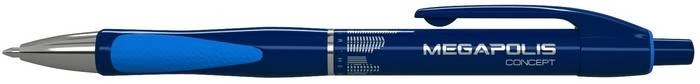 Ручка шарик.автом. MEGAPOLIS CONCEPT 0,7 мм синий резин.грип: 31 штр.:
