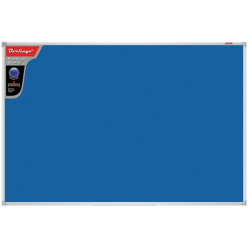 Доска фетровая Berlingo "Premium", 60*90см, синяя, алюминиевая рамка: