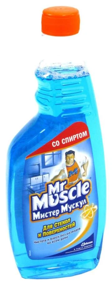 Mr. Muscle Чистящее средство для стекол запасной блок 500мл. После дождя (синий)