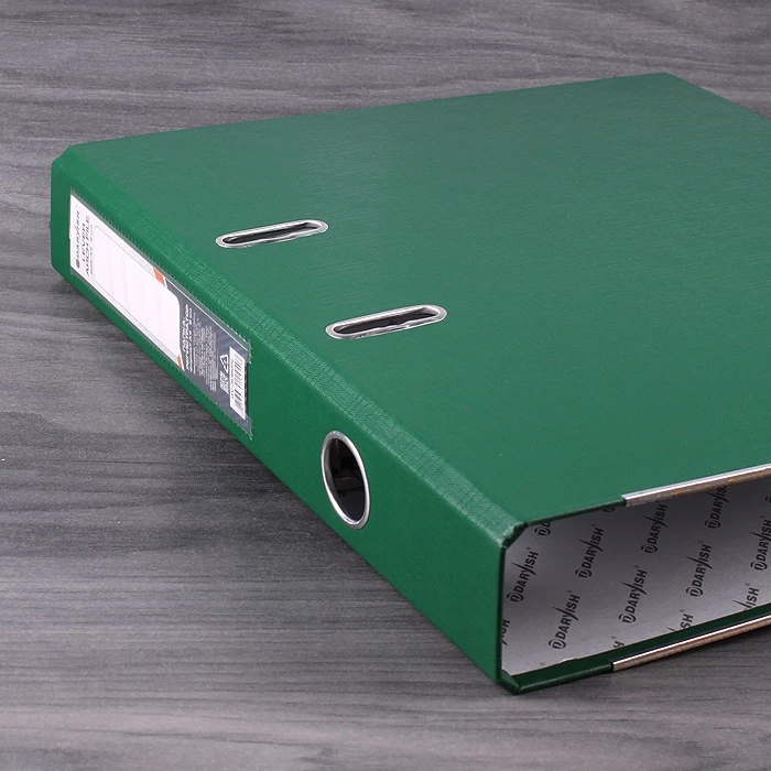 Папка-регистратор А4 картон. с металл. окантовкой (обложка зеленая ПВХ) 5,0 см