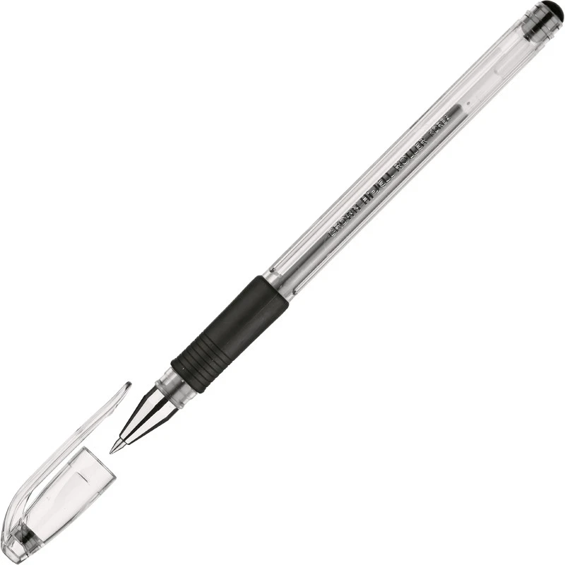 Ручка гелевая CROWN HJR-500R 0,5мм. рез. манж. черный штр.  8803654001308