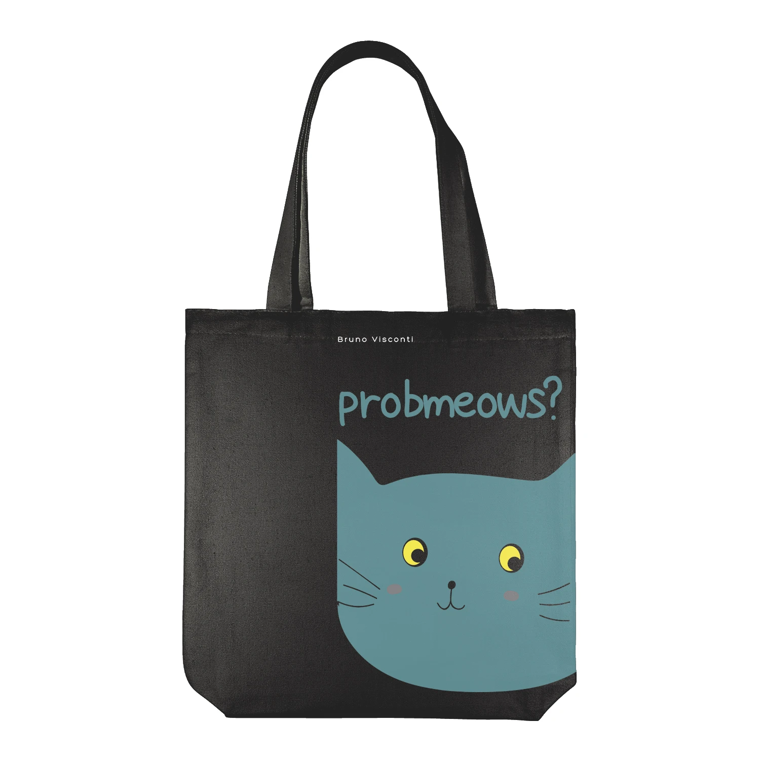 СУМКА-ШОППЕР BLACK "PROBMEOWS" 34х36 см.