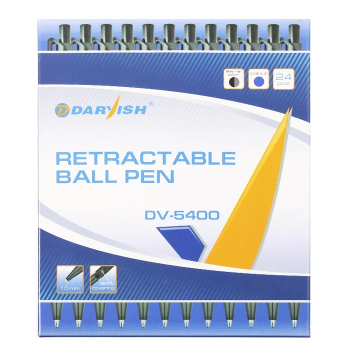 Ручка автоматическая син. "Darvish" корпус "soft" серый ,