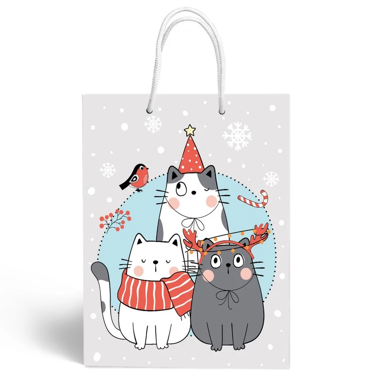Пакет подарочный "Мяу-Коты", 335*406*155 мм.