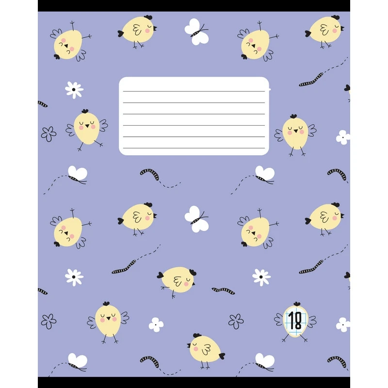 Тетрадь школьная А5 18л,клетка,скрепк,обл.карт.10113/5 Овальные зверята асс Тетрадь школьная А5 18л,клетка,скрепк,обл.карт.10113/5 Овальные зверята асс