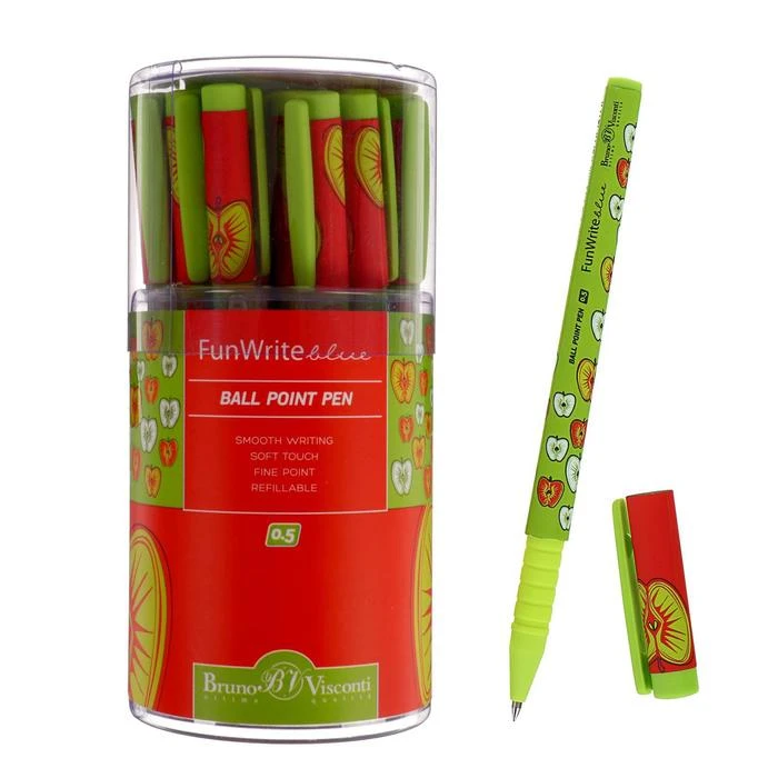 Ручка шариковая FunWrite «Яблочные дольки», узел 0.5 мм, синие чернила, матовый