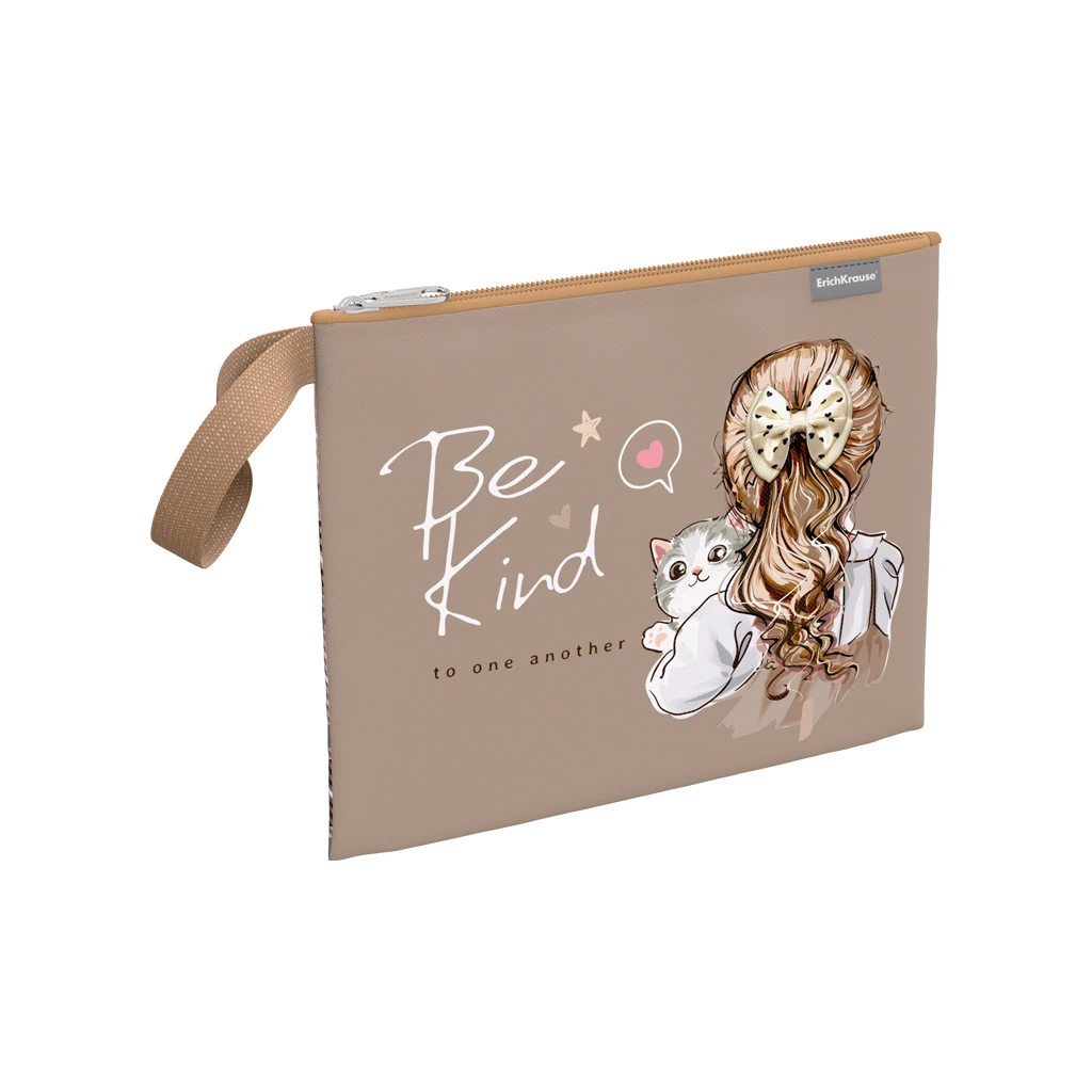 Папка текстильная на молнии ErichKrause® Lovely Friends, A5+