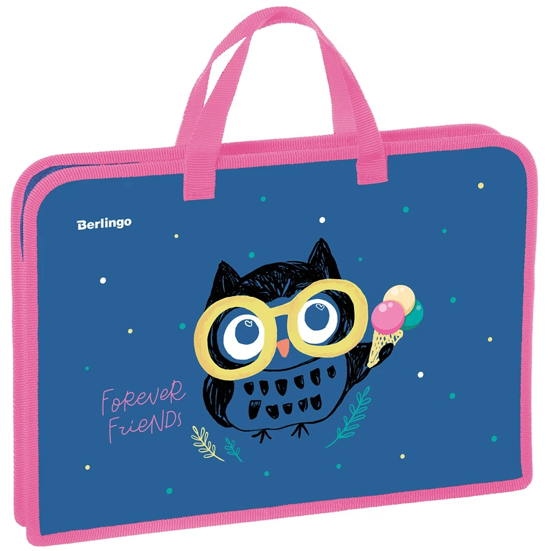 Папка с ручками 1 отделение, А4 Berlingo "Funny owl", 340*245*40мм, Папка с ручками 1 отделение, А4 Berlingo "Funny owl", 340*245*40мм,