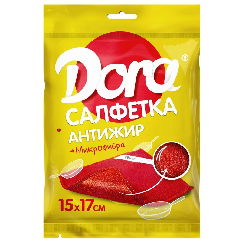 Салфетка антижир Dora 17х15см микрофибра