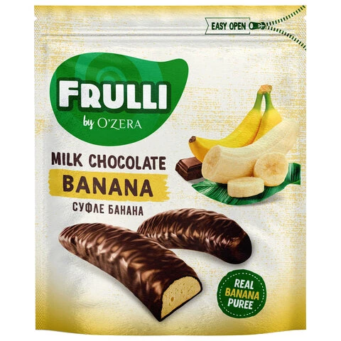 Конфеты шоколадные O'ZERA "Frulli" с банановым суфле, 125 г, пакет,
