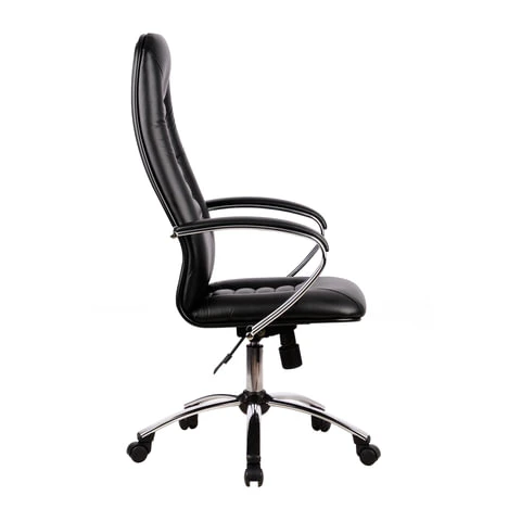 Кресло офисное МЕТТА "BK-2CH", перфорированная кожа, хром, черное