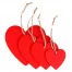 Подвеска деревянная "Сердце" 4шт/уп (набор) красного и белого цвета