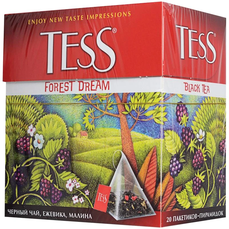 Чай Tess "Forest Dream", черный, лесные ягоды, 20 пакетиков-пирамидок