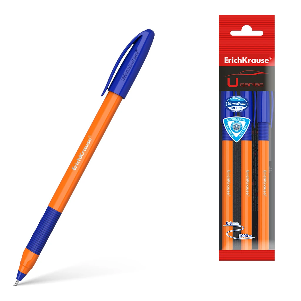 Ручка шариковая ErichKrause® U-109 Orange Stick&Grip 1.0, Ultra Glide