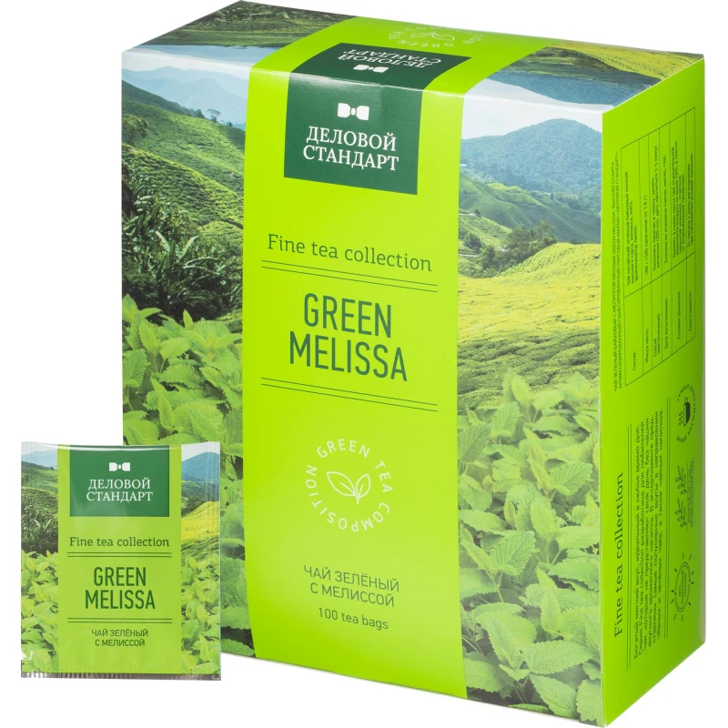 Чай Деловой Стандарт Green melissa зелен.с мелиссой 100 пак x2гр