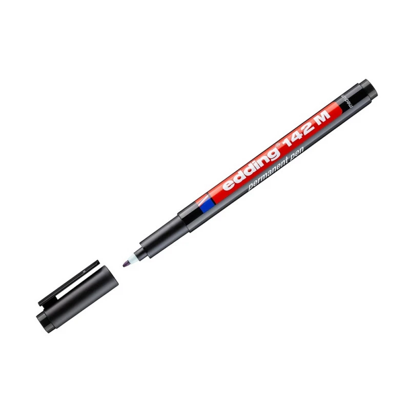 Маркер перманентный, для глянцевых поверхностей EDDING 142/1 M черный 1 мм.