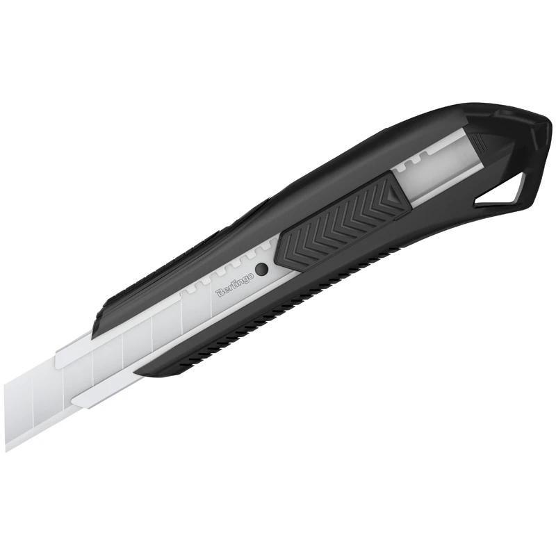 Нож канцелярский 18мм Berlingo "Razzor 200", черный + лезвия сменные
