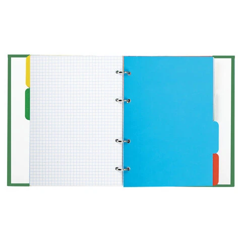 Тетрадь на кольцах А5 175х215 мм, 240 л., твердый картон, с разделителями,