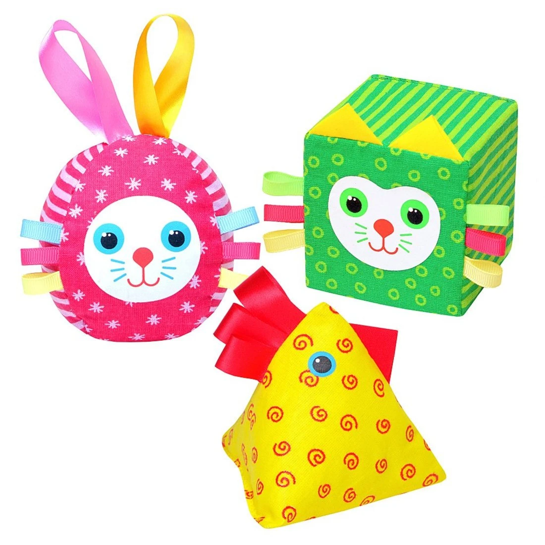 Набор игоровой Весёлая дидактика, кубик , треугольник, мячик, карточки