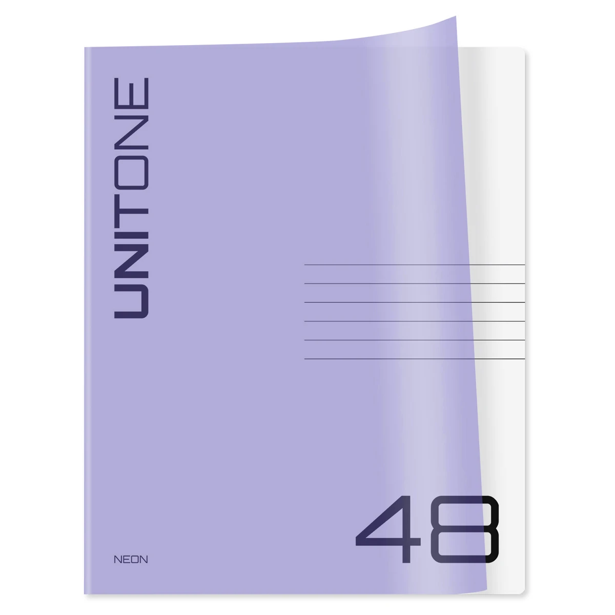 Тетрадь 48л. клетка BG "UniTone. Neon", пластиковая обложка, неон