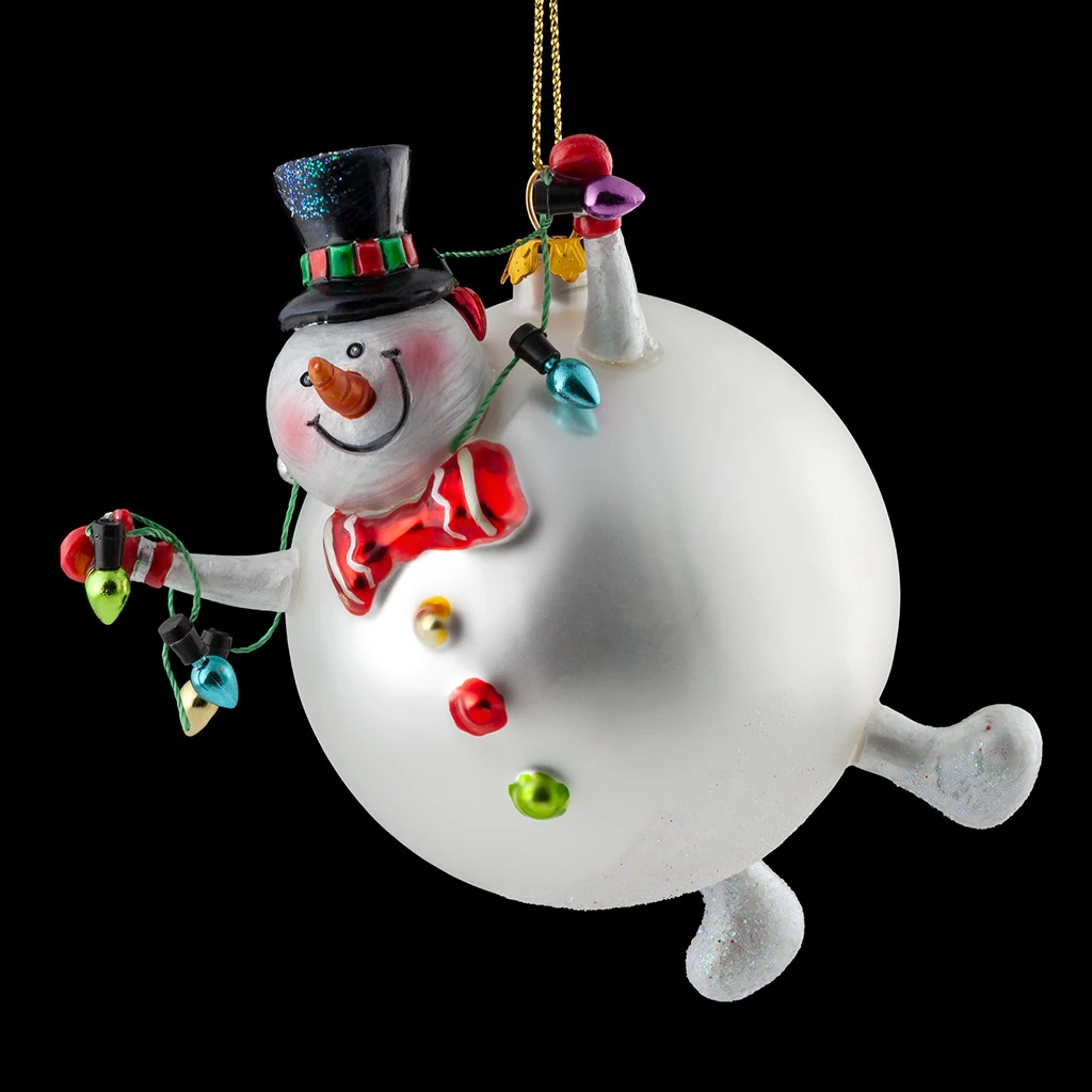 Украшение ErichKrause® Decor Снеговик кругленький 11см, стекло