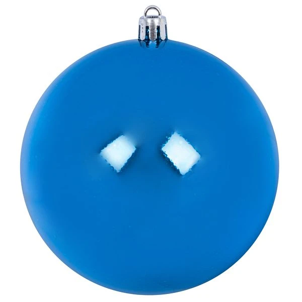Новогодний шар, пластик, блестящий, d=10см., 1шт. в пакете, синий. ЕК0507