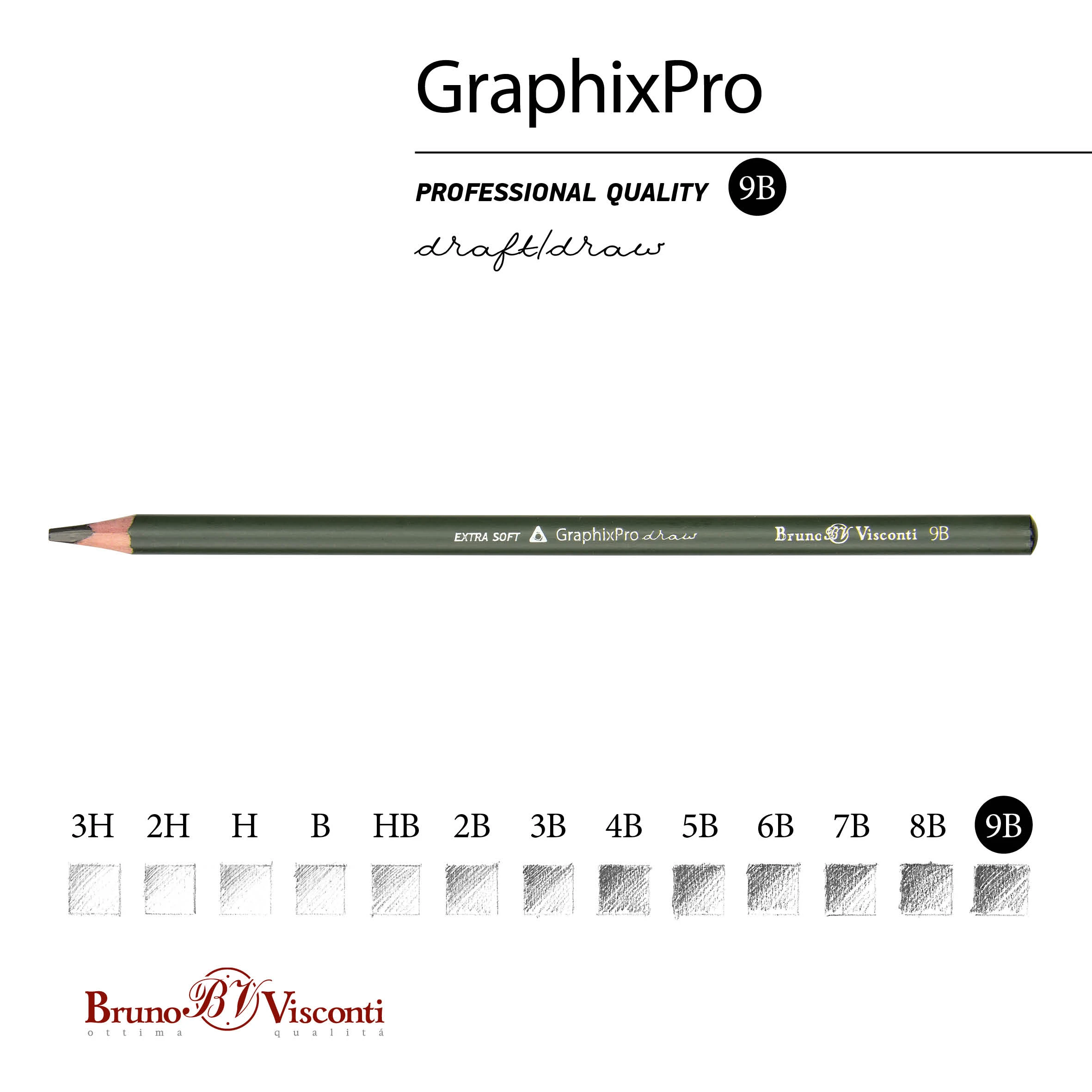 КАРАНДАШ ЧЕРНОГРАФИТОВЫЙ "GraphixPro" 9В