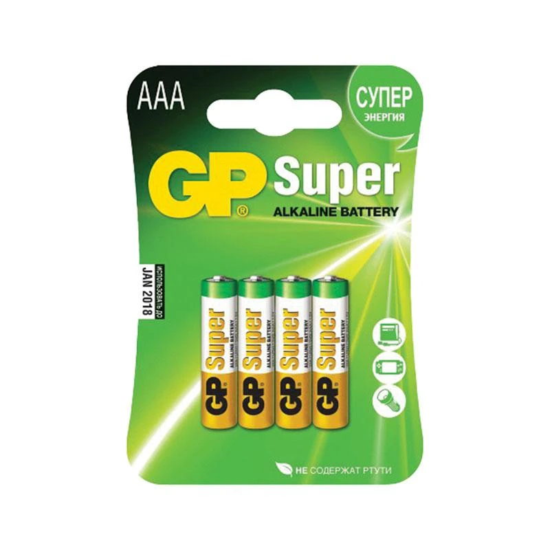 Батарейка LR03 GP Super Alkaline 24A BC4: 24A U4/2CR4