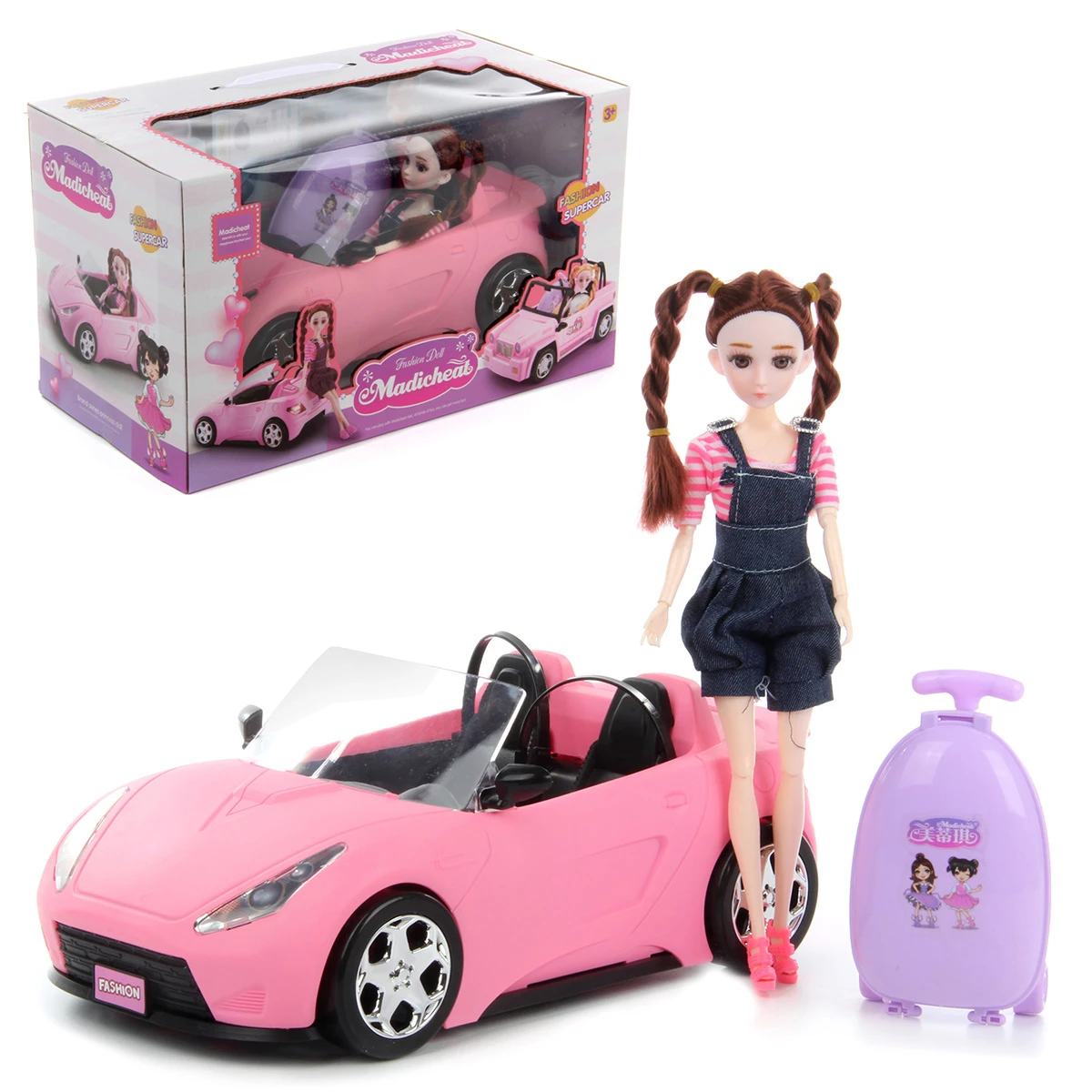Кукла с машиной, 40х21,5х23, коробка