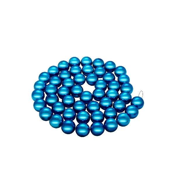 Новогодняя цепь блест.пластик шары 3см 80шт.2,5м в пакете синий цв. ЕК0246